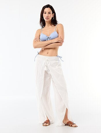 Pantalon de plage en viscose imprimée