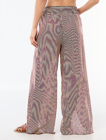 Pantalon de plage en viscose imprimée