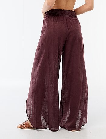 Pantalon de plage en viscose imprimée