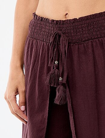 Pantalon de plage en viscose imprimée