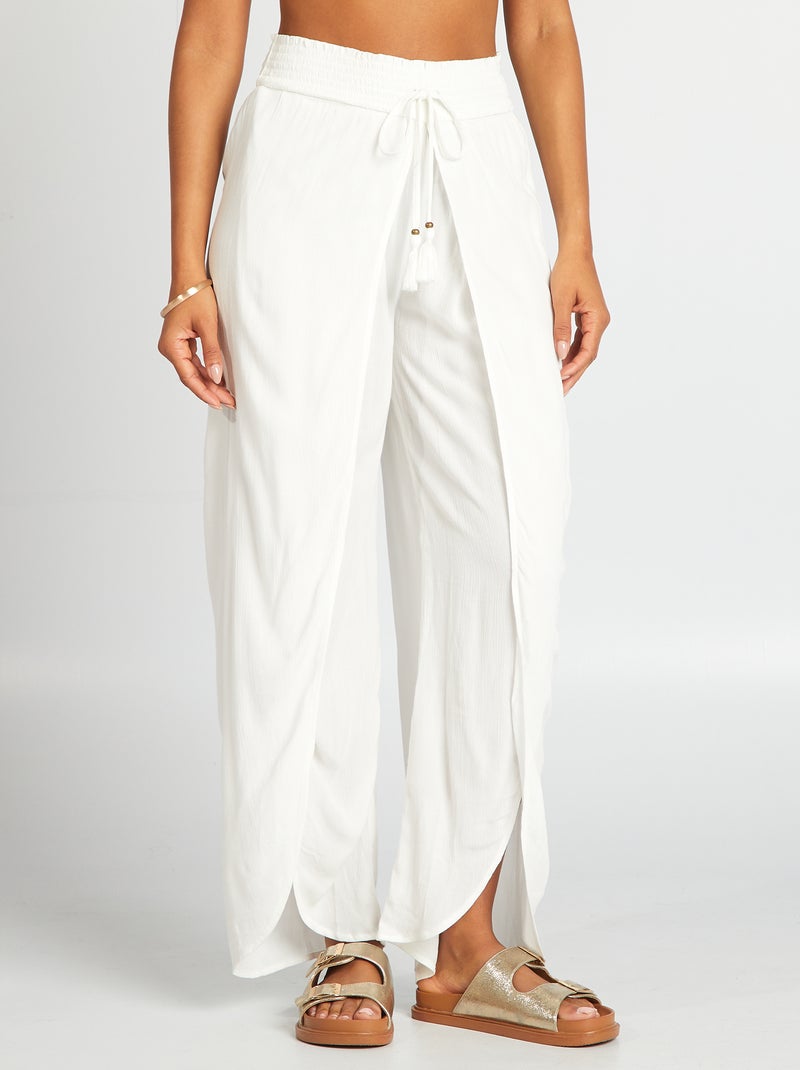 Pantalon de plage large Blanc - Kiabi