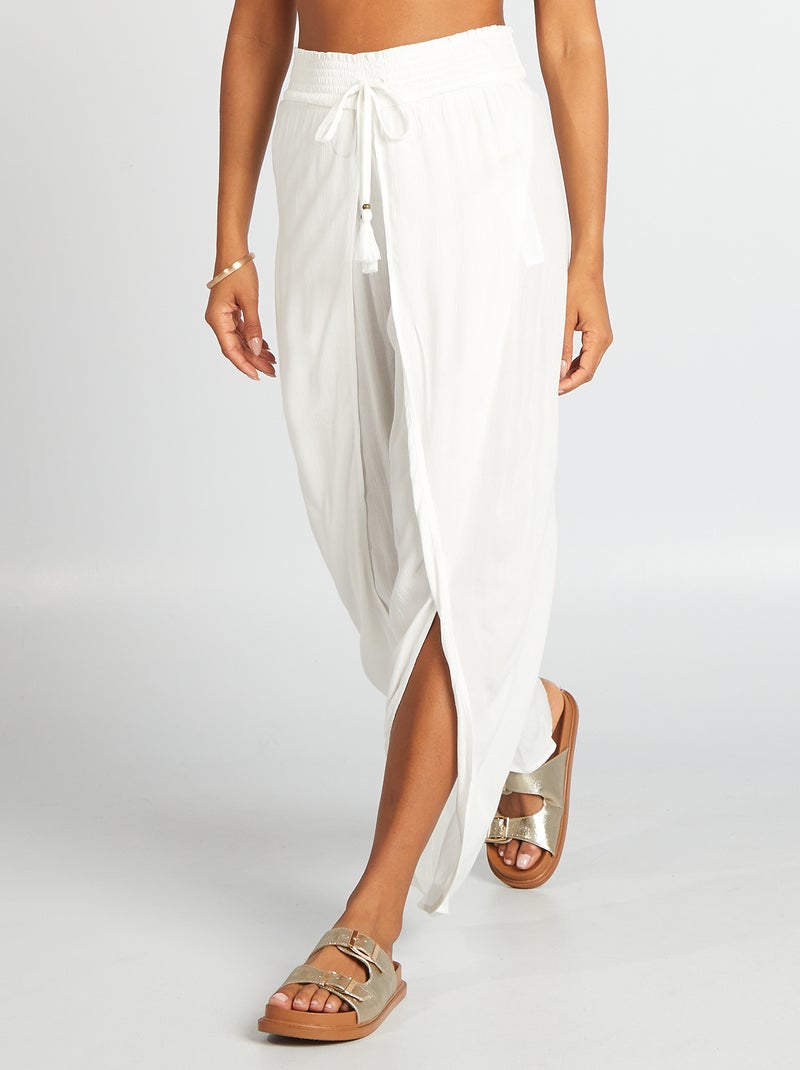 Pantalon de plage large Blanc - Kiabi