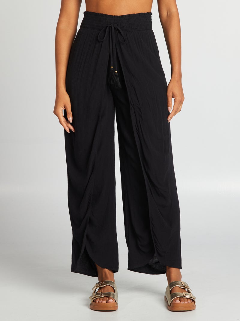 Pantalon de plage large Noir - Kiabi