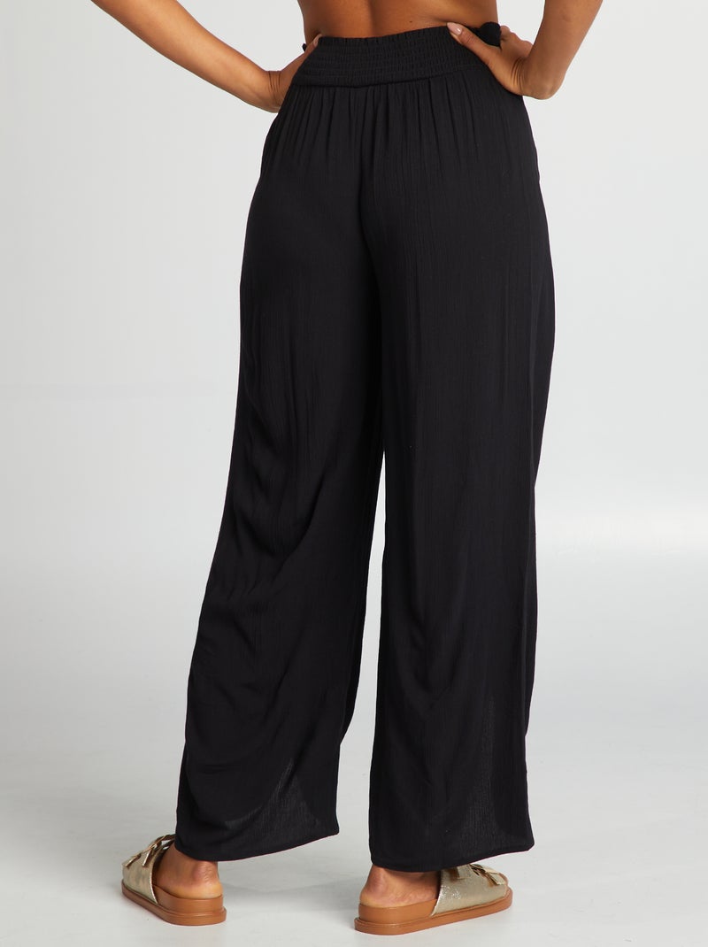 Pantalon de plage large Noir - Kiabi