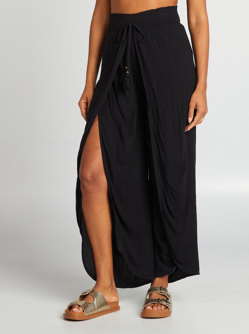 Pantalon de plage large Noir - Kiabi