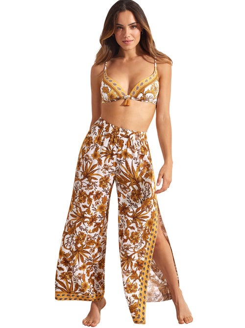 Pantalon de plage palazzo fendu ACANTHUS - Kiabi