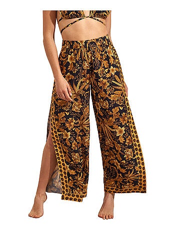 Pantalon de plage palazzo fendu ACANTHUS