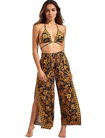 Pantalon de plage palazzo fendu ACANTHUS