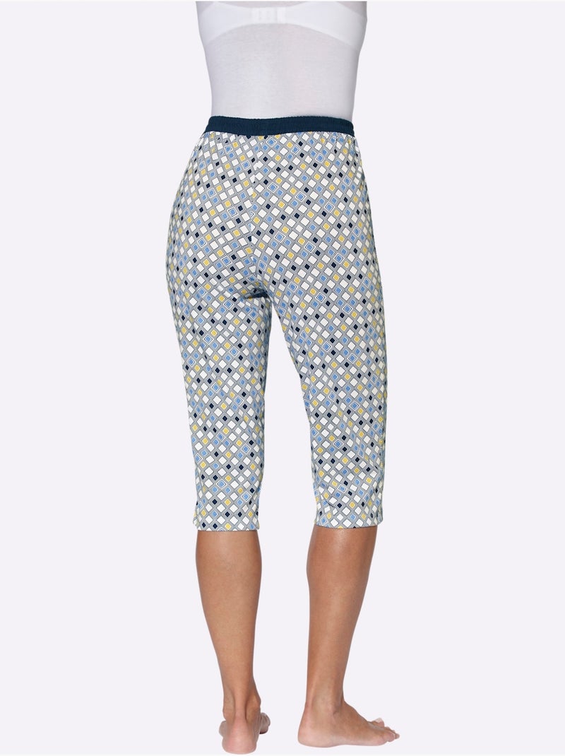 Pantalon De Pyjama Corsaire Jersey Fin - Taille Standard - Moda Vilona Bleu ciel - Kiabi