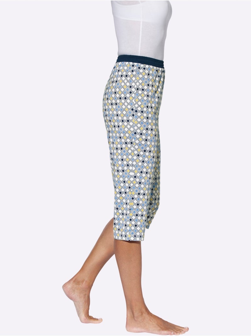 Pantalon De Pyjama Corsaire Jersey Fin - Taille Standard - Moda Vilona Bleu ciel - Kiabi