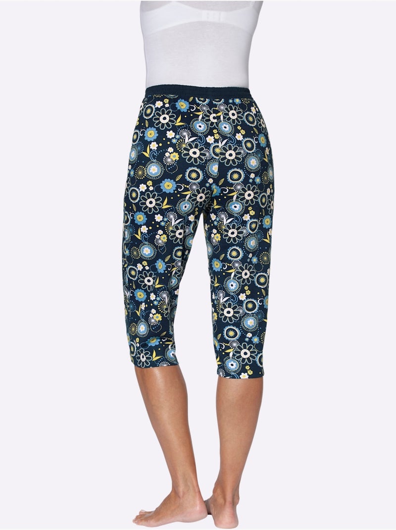 Pantalon De Pyjama Corsaire Jersey Fin - Taille Standard - Moda Vilona Bleu foncé - Kiabi