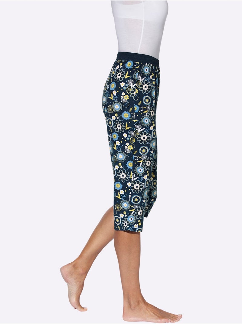 Pantalon De Pyjama Corsaire Jersey Fin - Taille Standard - Moda Vilona Bleu foncé - Kiabi