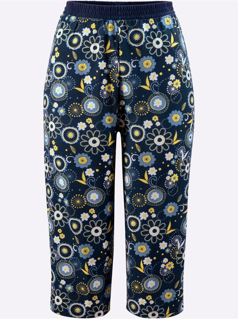 Pantalon De Pyjama Corsaire Jersey Fin - Taille Standard - Moda Vilona Bleu foncé - Kiabi