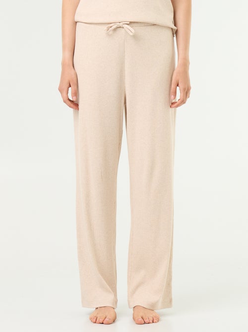 Pantalon de pyjama en maille côtelée - Kiabi