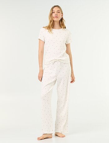 Pantalon de pyjama en maille côtelée