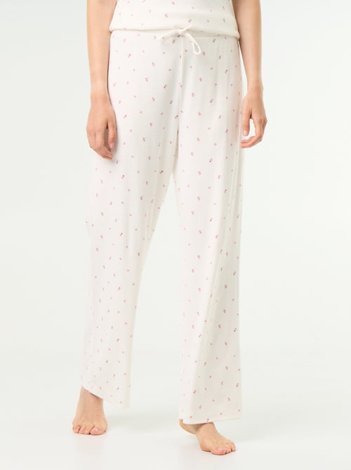 Pantalon de pyjama en maille côtelée - Kiabi Pantalon de pyjama en maille côtelée - Kiabi