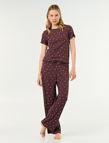 Pantalon de pyjama en maille côtelée