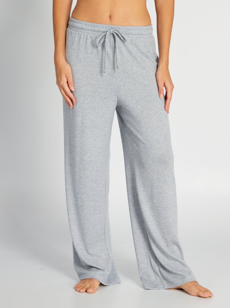 Pantalon de pyjama en maille doudou Gris - Kiabi