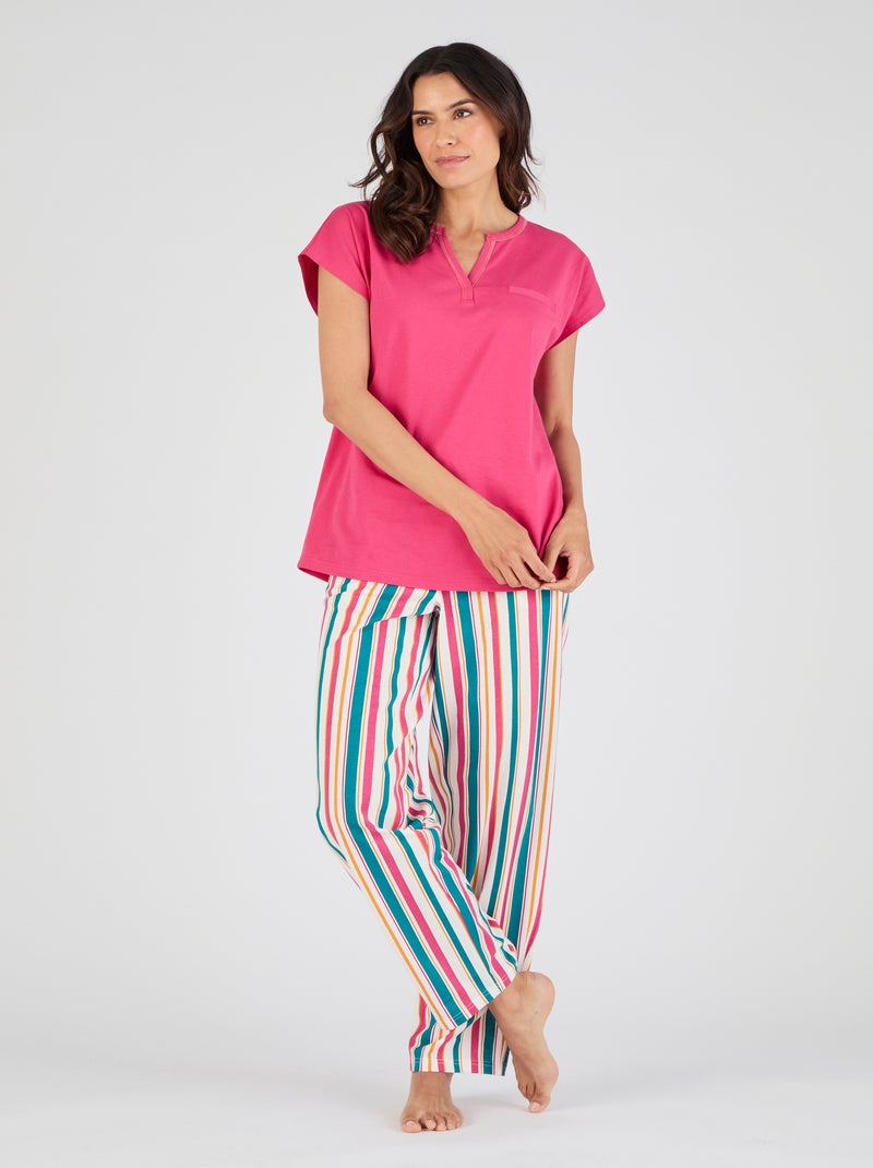 Pantalon de pyjama en maille jersey pur coton - Damart Blanc - Kiabi