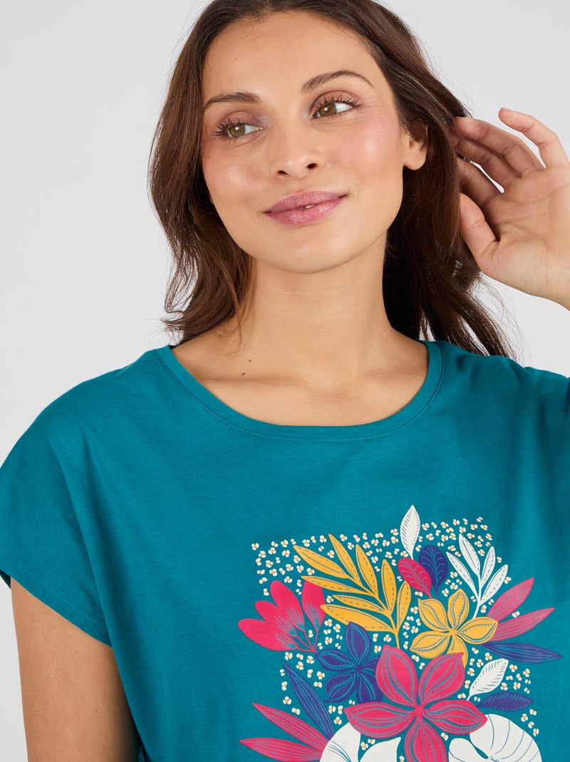 Pantalon de pyjama en maille jersey pur coton - Damart Bleu - Kiabi