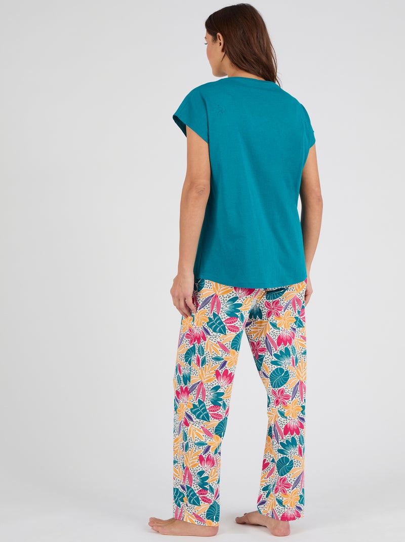 Pantalon de pyjama en maille jersey pur coton - Damart Bleu - Kiabi