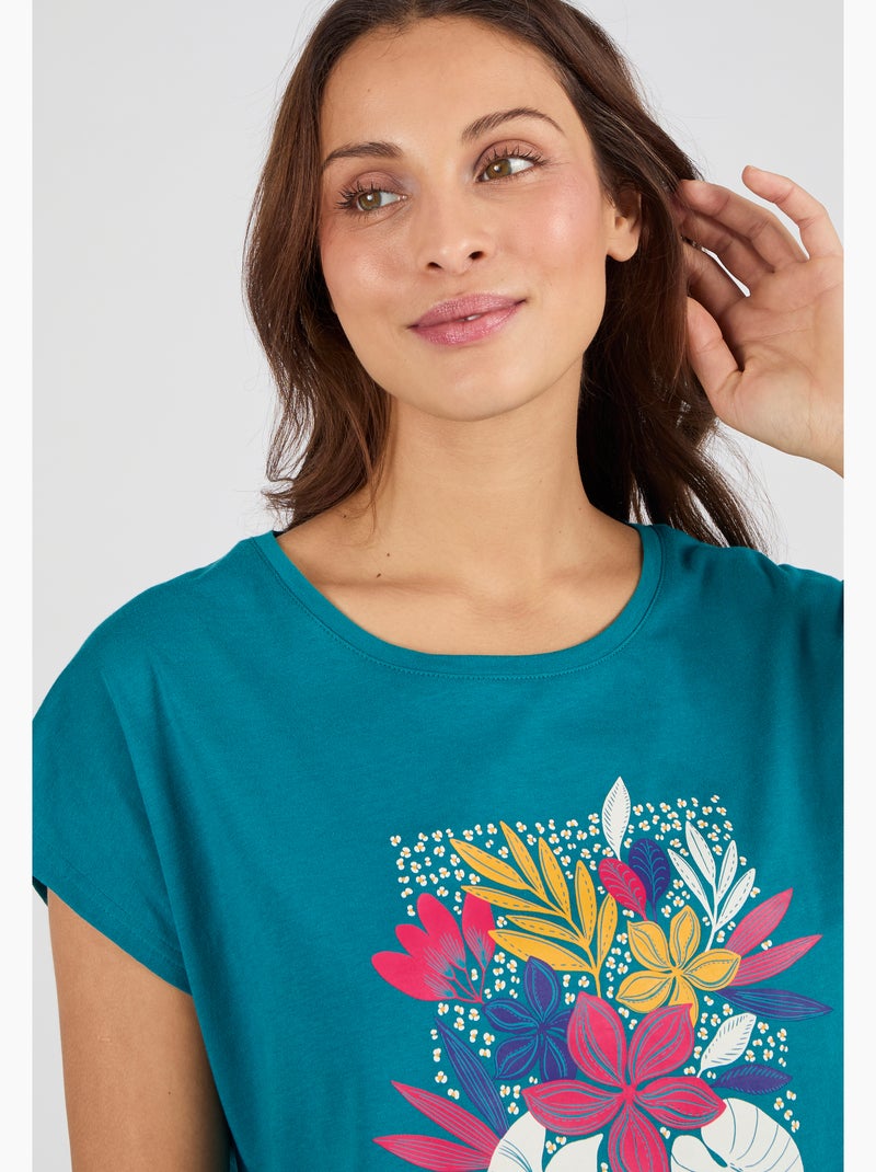 Pantalon de pyjama en maille jersey pur coton - Damart Turquoise - Kiabi