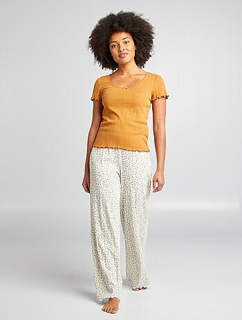 Pantalon de pyjama en maille pointelle