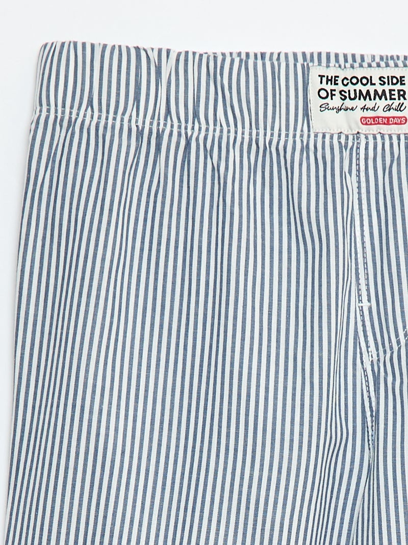 Pantalon de pyjama en popeline Bleu - Kiabi
