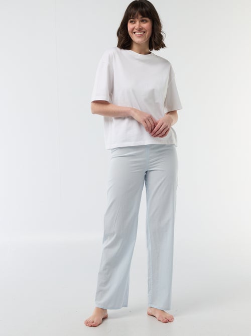 Pantalon de pyjama en popeline rayé - Kiabi