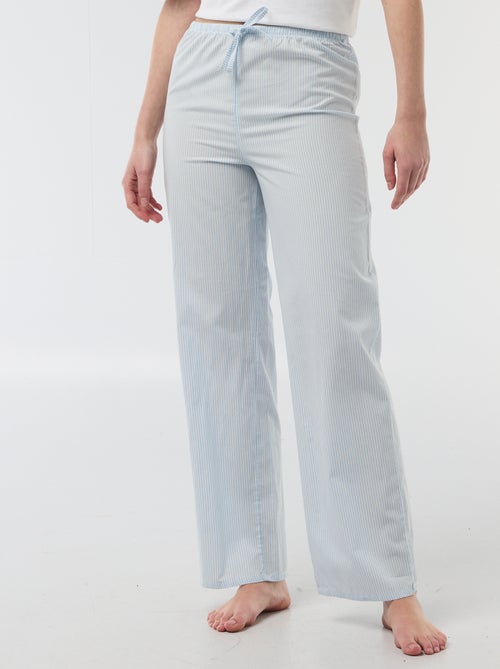 Pantalon de pyjama en popeline rayé - Kiabi