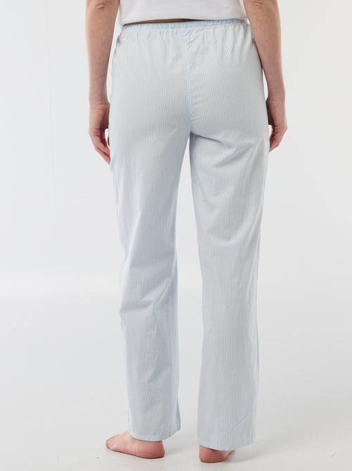 Pantalon de pyjama en popeline rayé - Kiabi