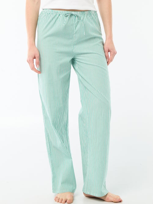 Pantalon de pyjama en popeline rayé - Kiabi