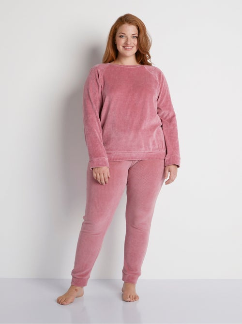 Pantalon de pyjama en velours côtelé - Afibel - Kiabi