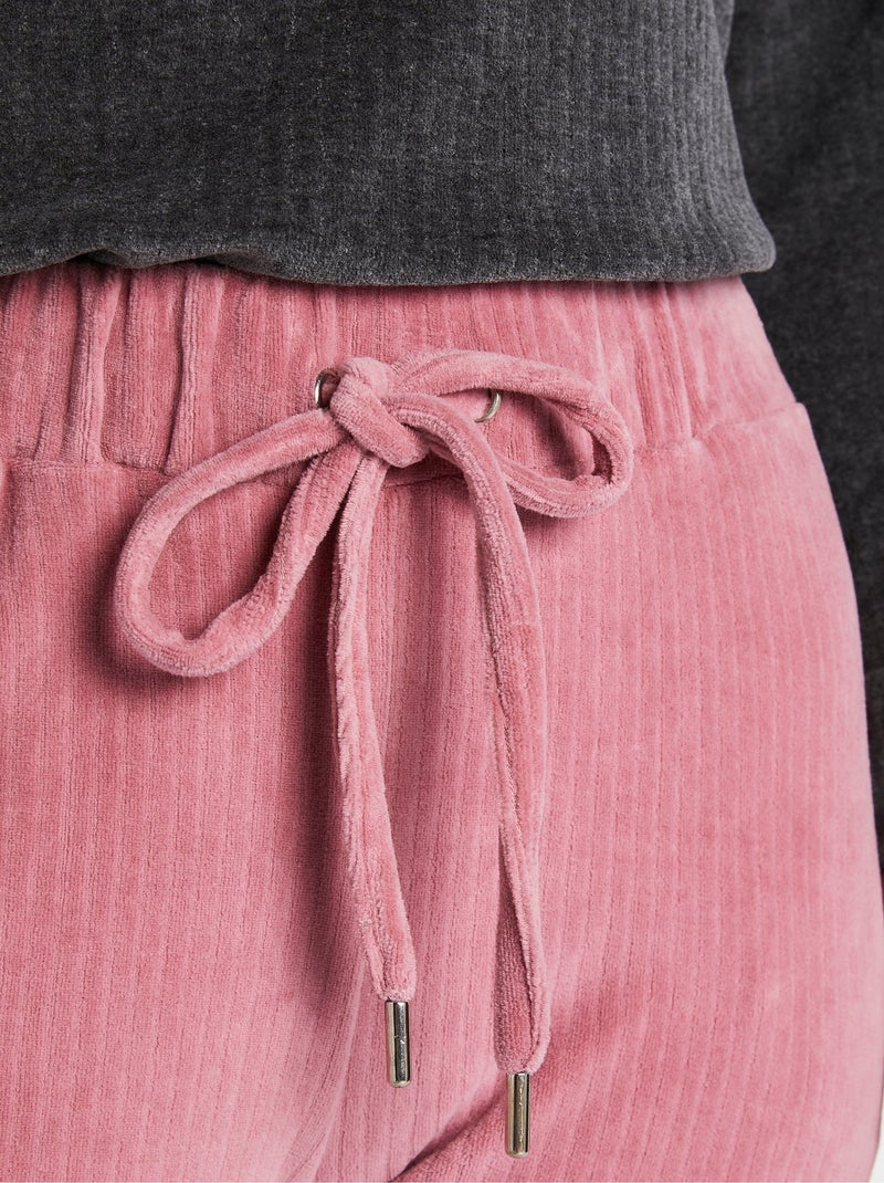 Pantalon de pyjama en velours côtelé Rose - Kiabi