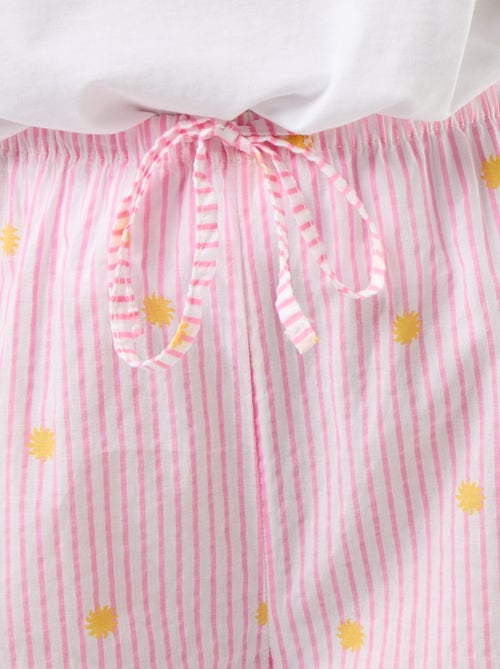 Pantalon de pyjama en voile de coton imprimé - Kiabi