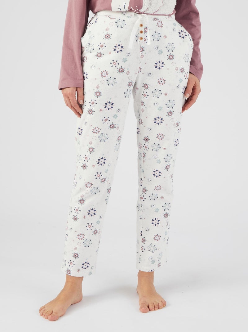 Pantalon de pyjama flanelle chaud et doux - Damart Ivoire - Kiabi