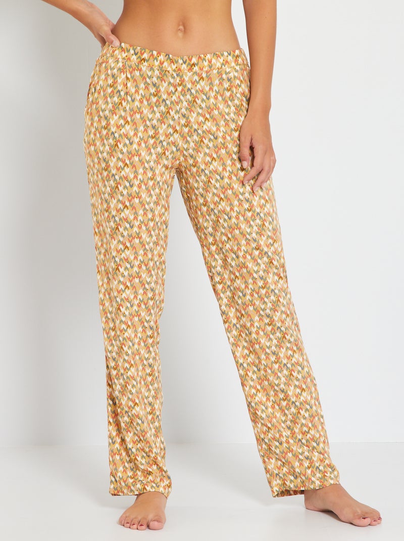 Pantalon de pyjama fluide moutarde - Kiabi