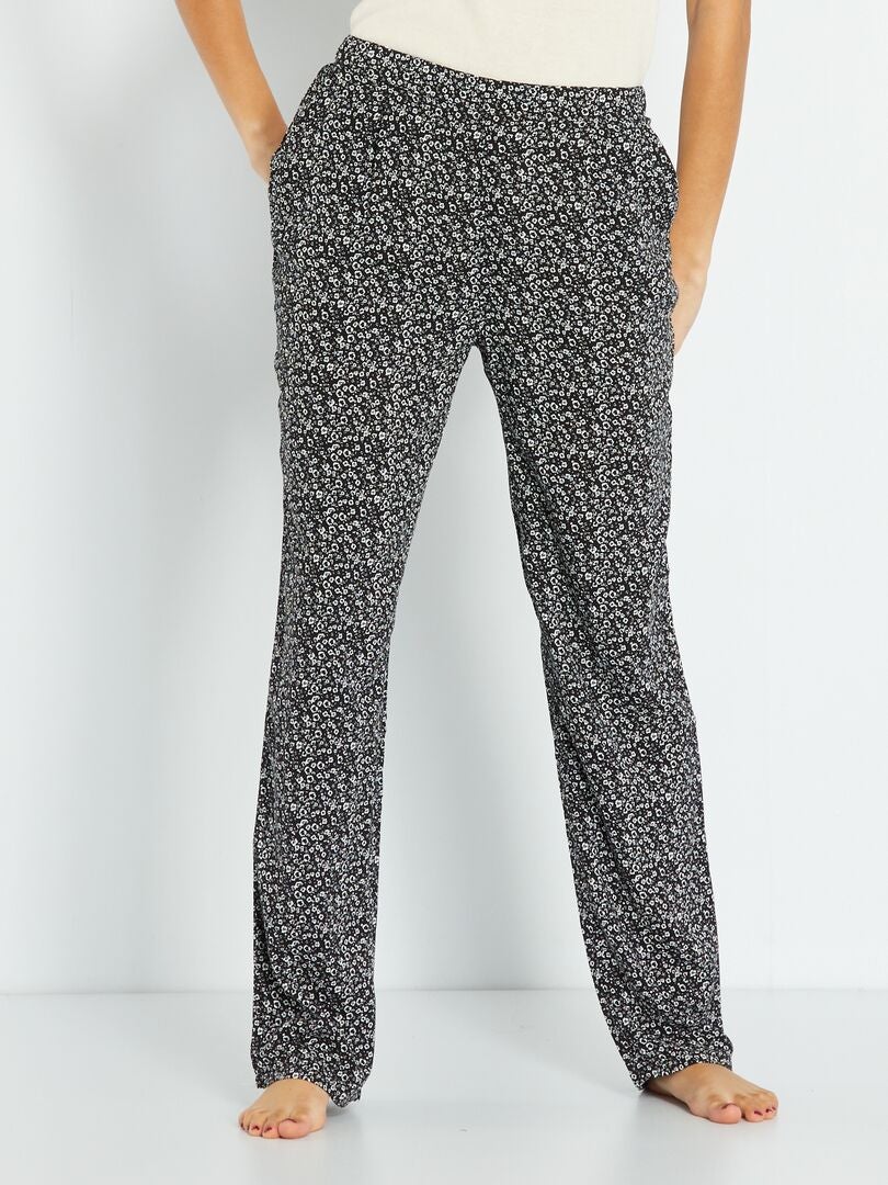 Pantalon de pyjama fluide Noir - Kiabi