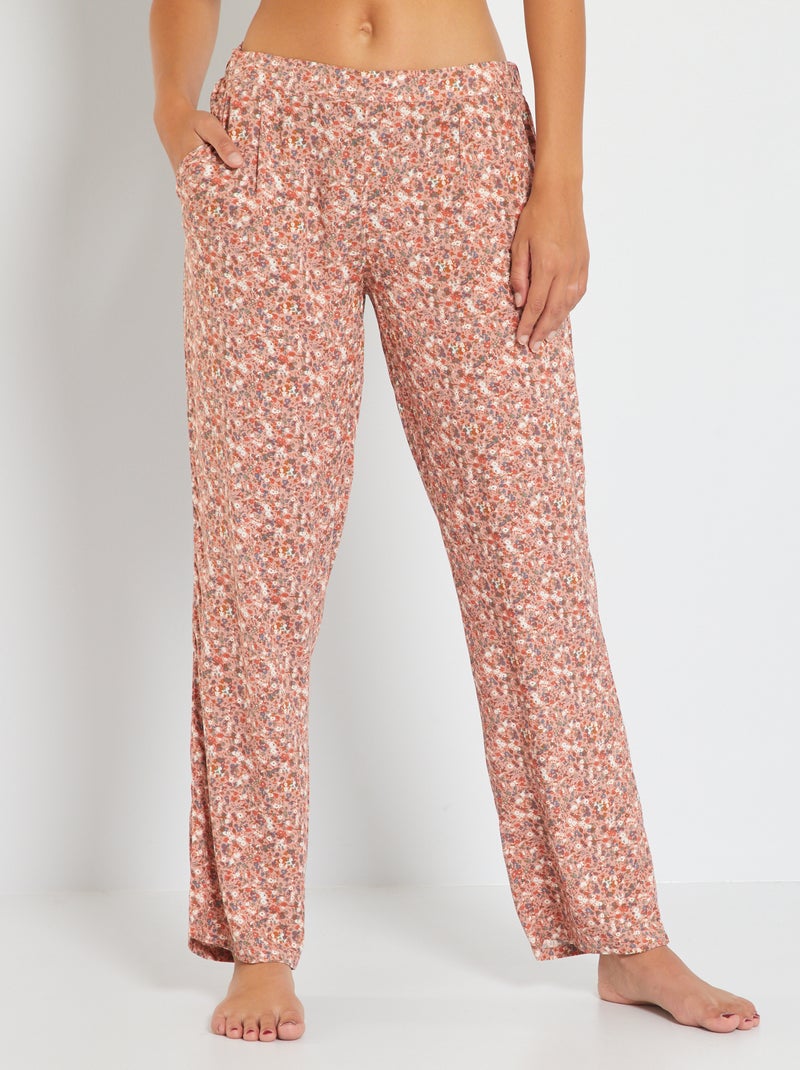 Pantalon de pyjama fluide rose - Kiabi