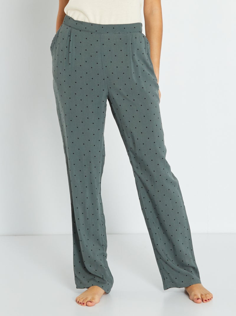 Pantalon de pyjama fluide Vert - Kiabi
