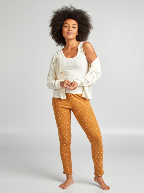 Pantalon de pyjama imprimé en maille pointelle - Kiabi