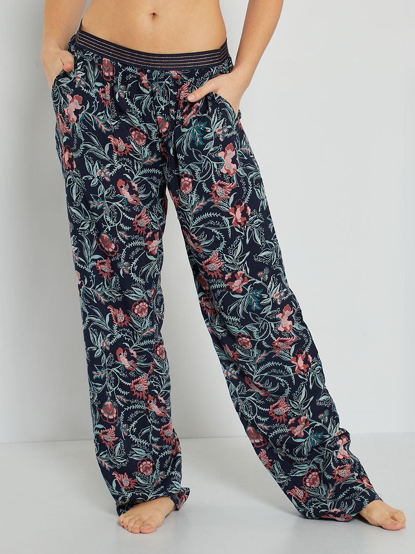 Pantalon de pyjama imprimé imprimé fleurs - Kiabi