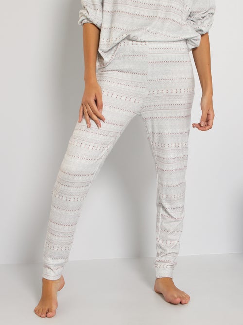 Pantalon de pyjama imprimé jacquard - Kiabi