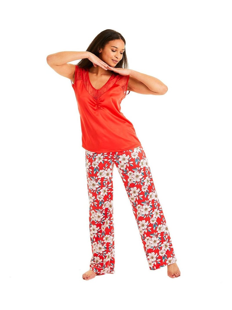 Pantalon de pyjama INCENDIE - Pomm'Poire Rouge - Kiabi