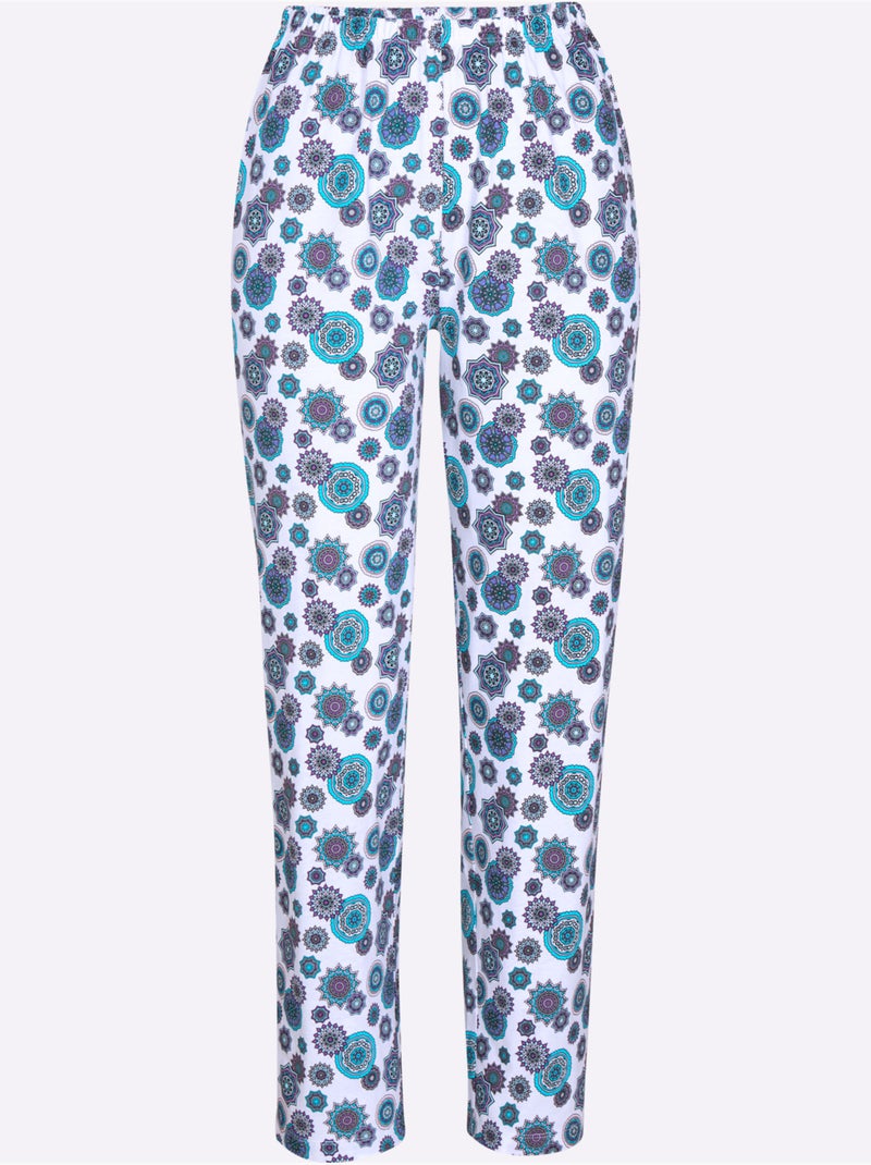 Pantalon de pyjama jersey fin - taille standard - moda vilona Écru/Violet - Kiabi