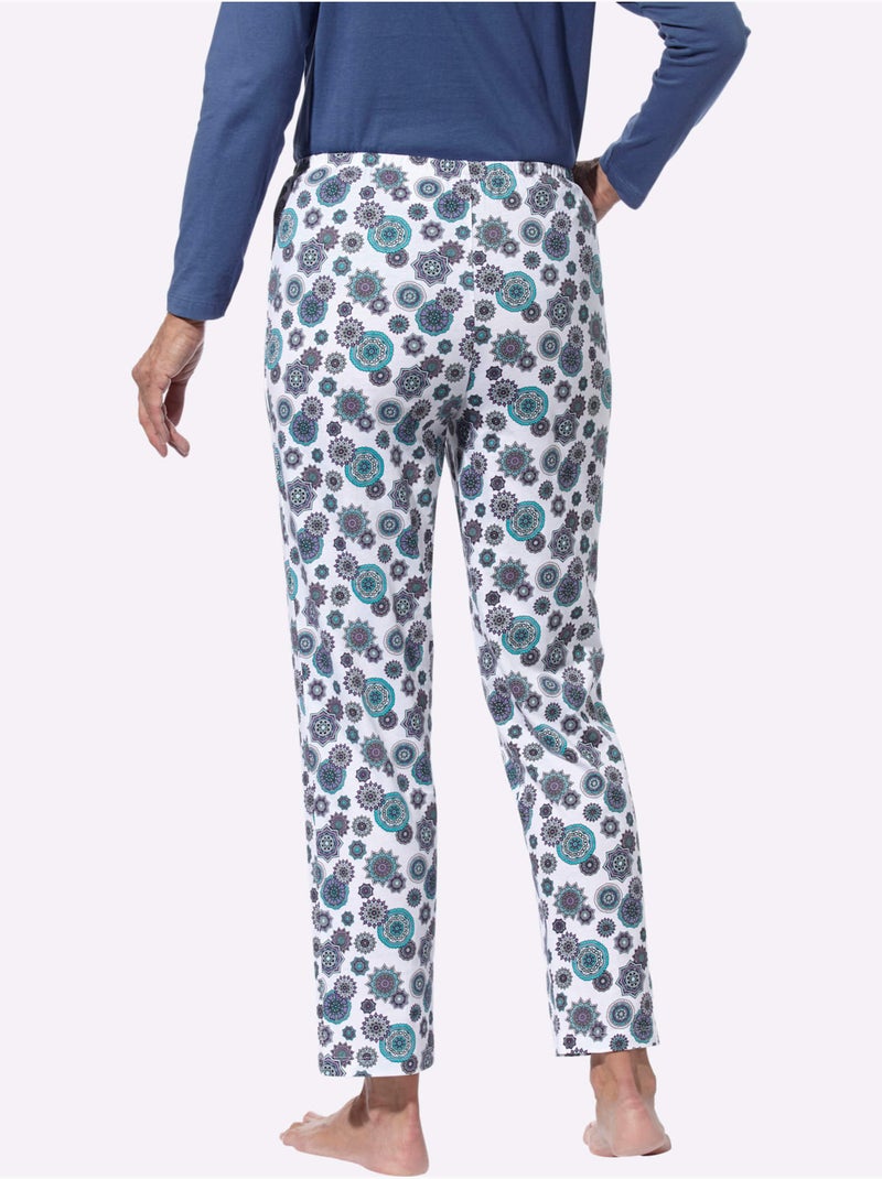 Pantalon de pyjama jersey fin - taille standard - moda vilona Écru/Violet - Kiabi