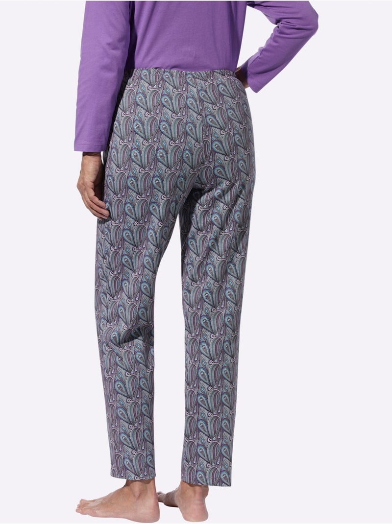 Pantalon de pyjama jersey fin - taille standard - moda vilona Gris Violet - Kiabi