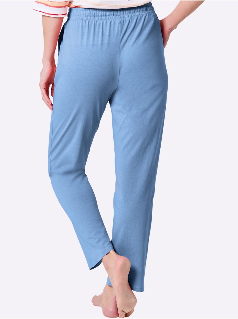 Pantalon de pyjama jersey fin - taille standard - witt Bleu ciel - Kiabi