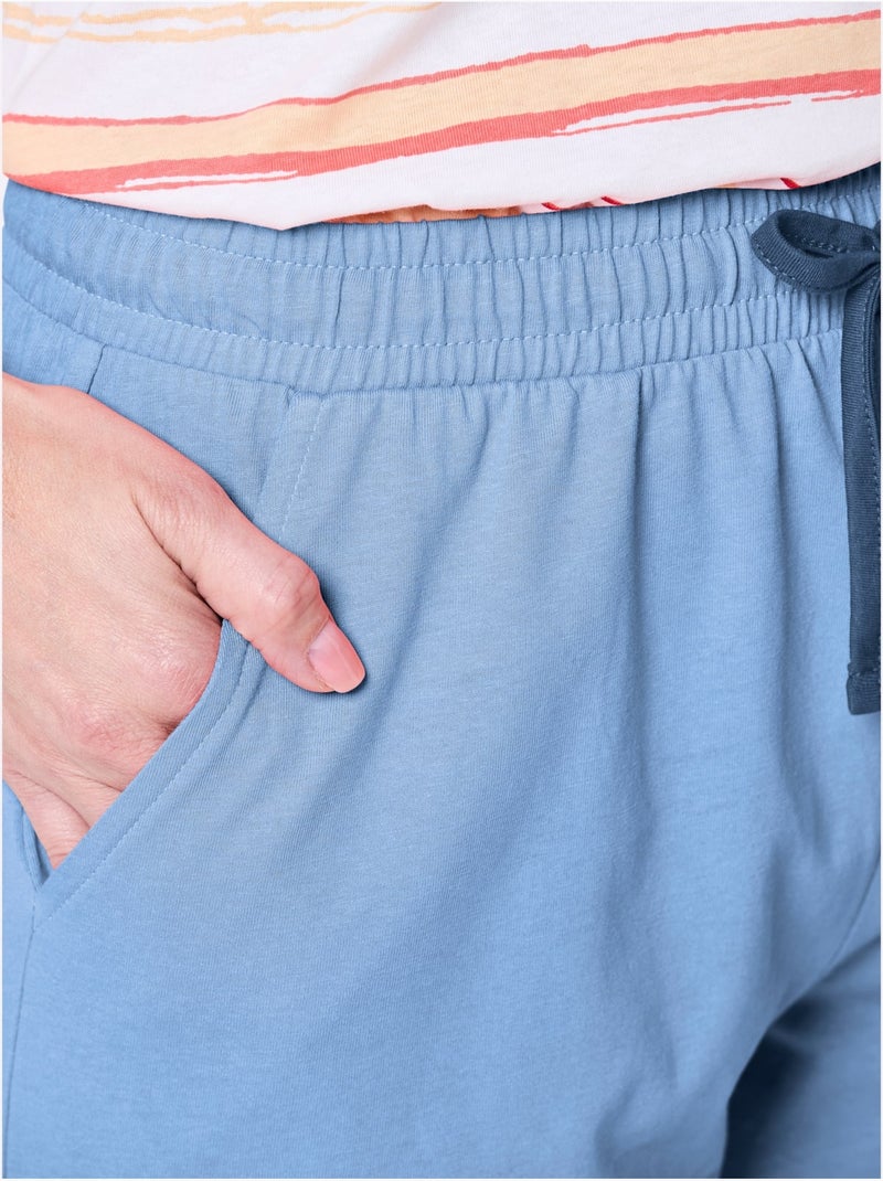 Pantalon de pyjama jersey fin - taille standard - witt Bleu ciel - Kiabi