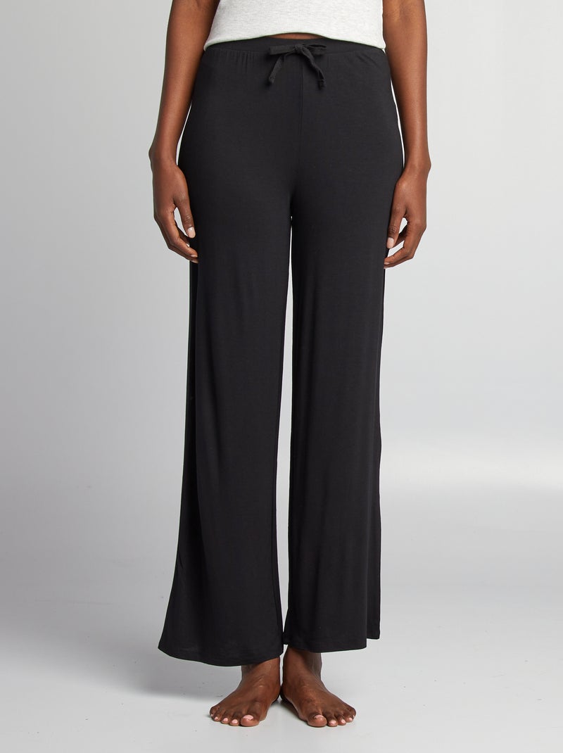 Pantalon de pyjama large fluide Noir - Kiabi